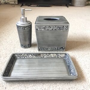 Bed Bath and Beyond Omni Pewter Bath Accessories